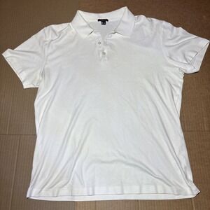 Theory Mens White Short Sleeve Collared Polo Shirt Size Medium Stretchy